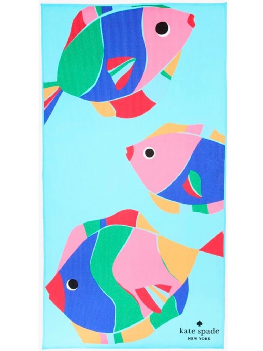 kate spade Aqua Multi Tropical Fish Beach Towel 64x34 Inches. NWT - Picture 3 of 3